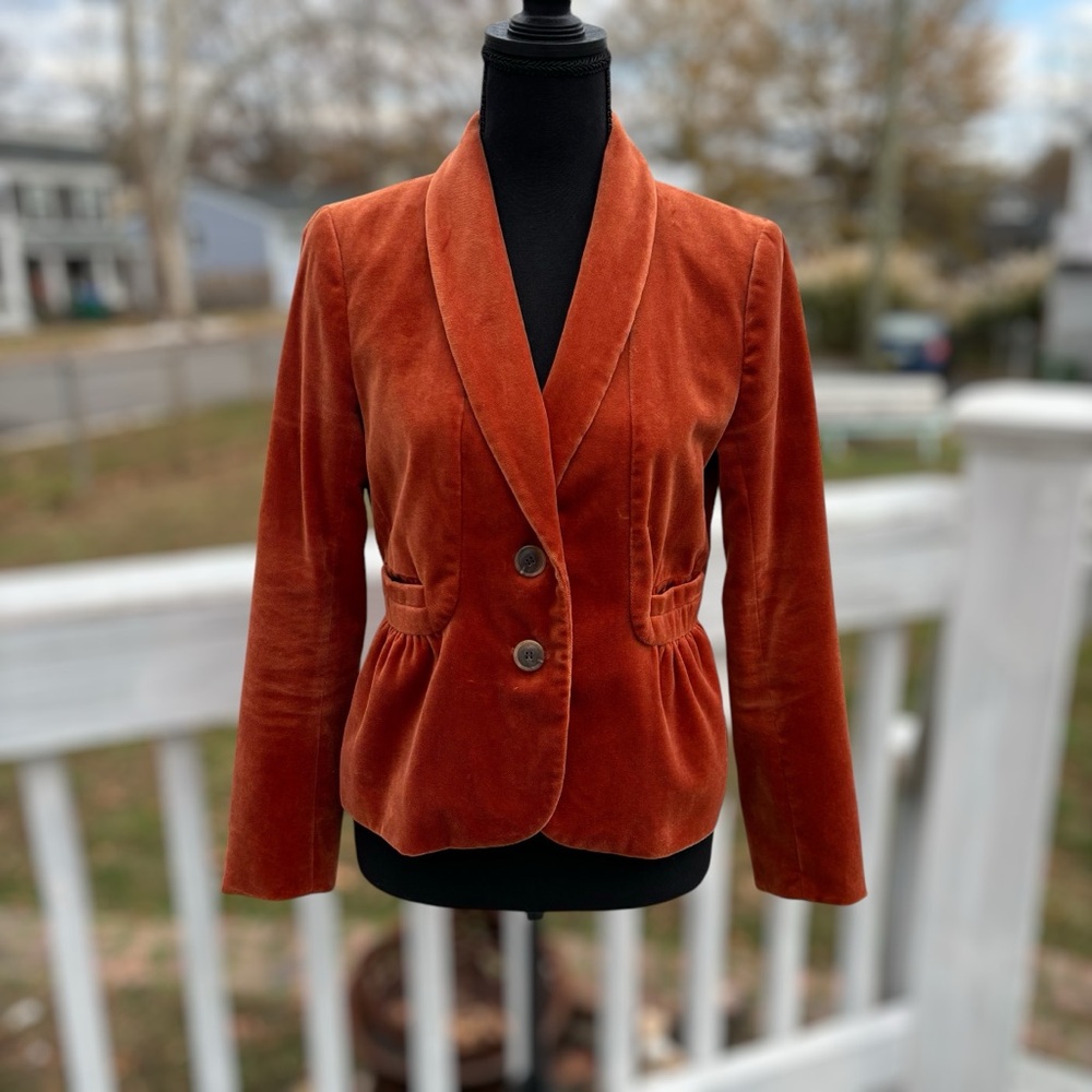 J. Crew Women's Orange Velvet Jacket